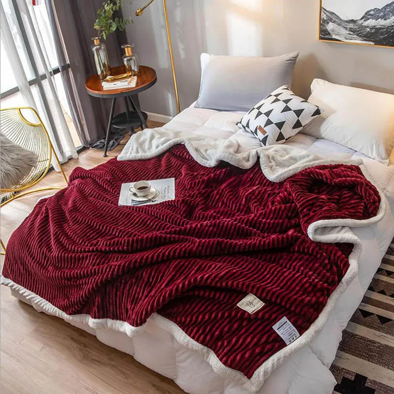 Утепленное Коралловое Флисовое одеяло А-силуэта Фланелевое B-боковое