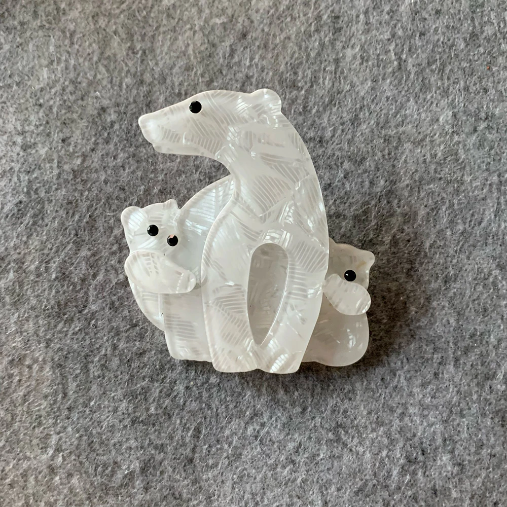 

APSVO Handmade Acrylic Polar Bear Brooches For Women Animal Resin Lapel Pin Brooch Jewelry Female Badge Clothes Accessories