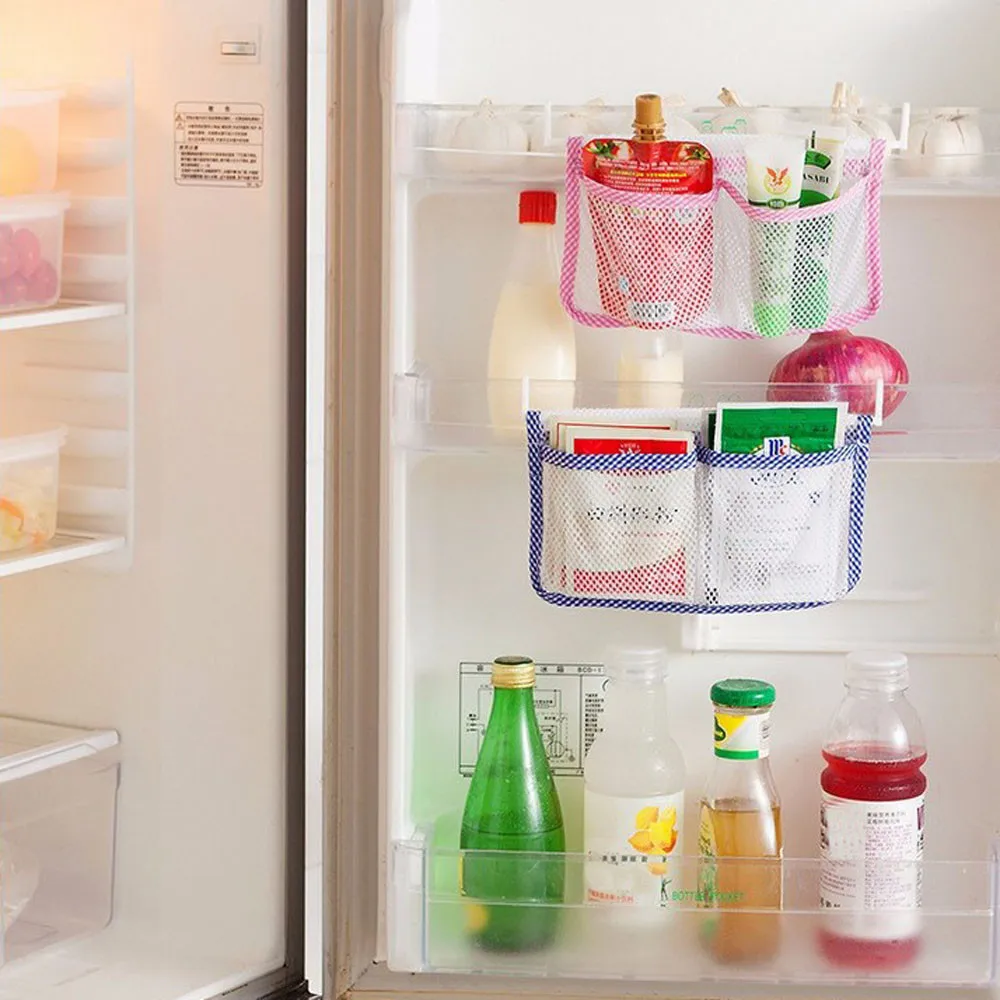 New Kitchen Refrigerator Hanging Storage Bag Food Organizer Fridge Mesh Holder Drop Shipping Tools | Дом и сад