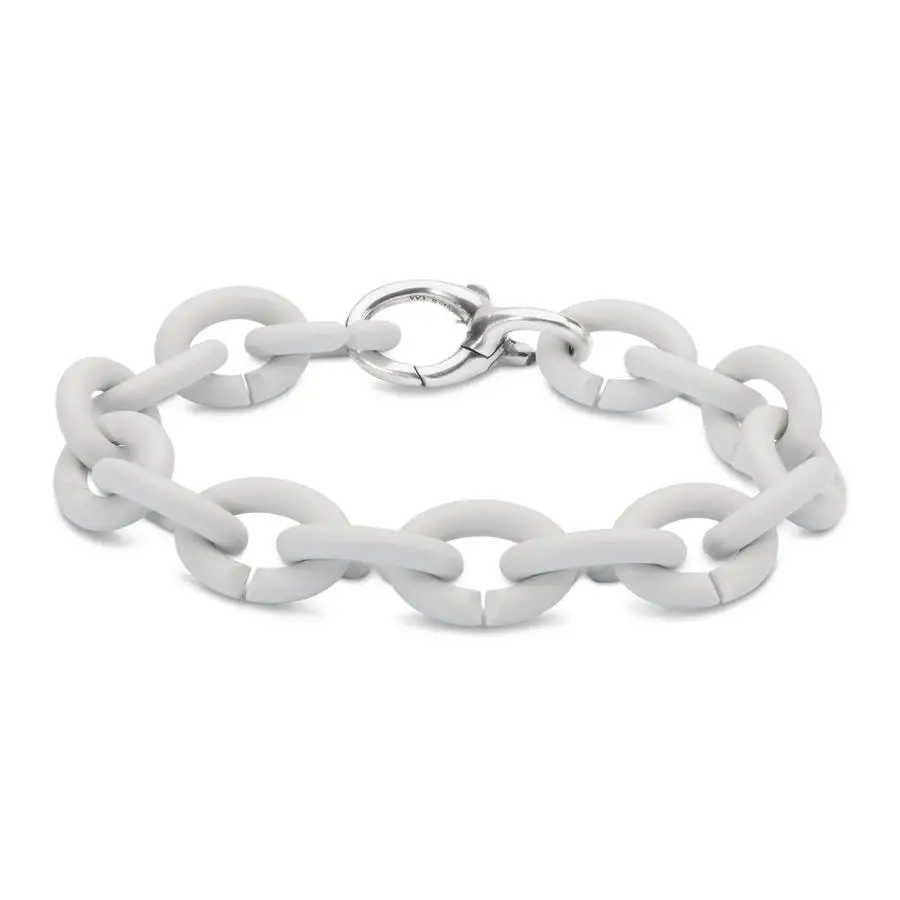 

Rubber Plated Acrylic Chain Bracelet for Women Geometric Chain Bracelet Wholesale Accessories Pale Grey Silver Bracelet