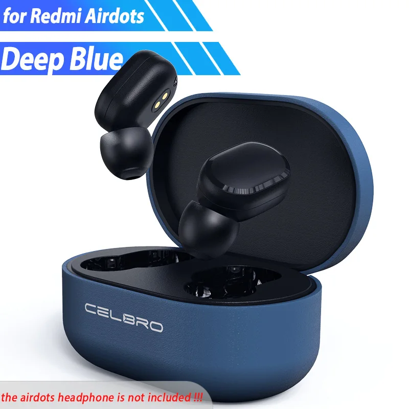 navy blue for redmi Защитный чехол для Xiaomi mi Airdots Red mi Air Dots dot силиконовый чехол беспроводной Bluetooth чехол для наушников - Цвет: navy blue for redmi