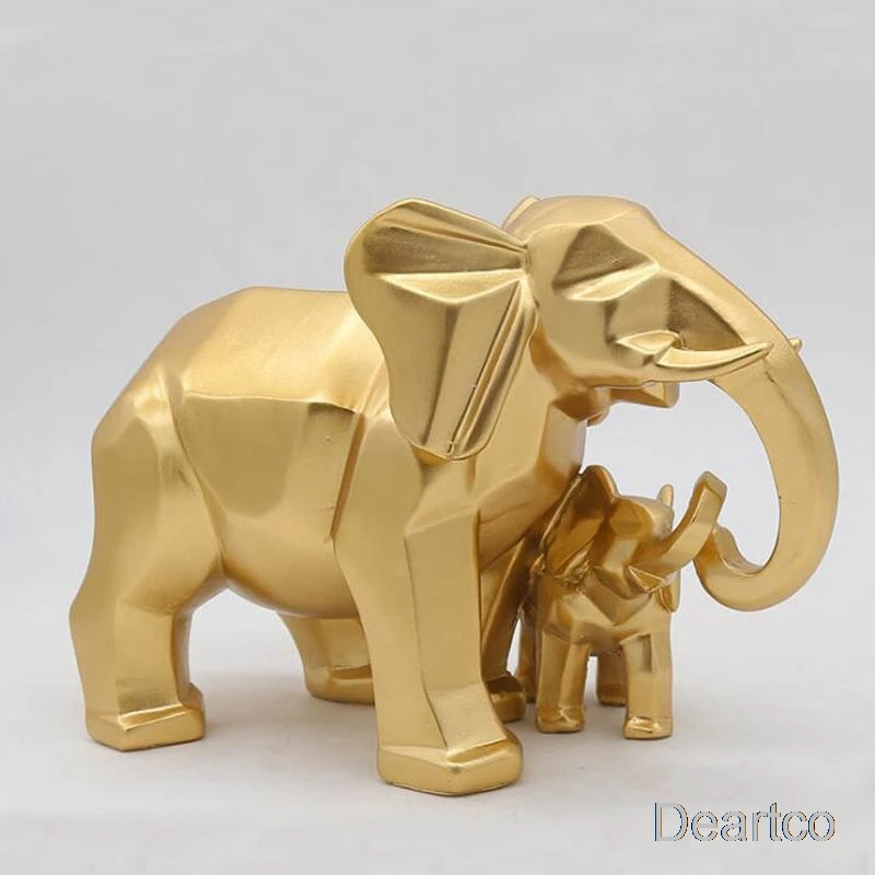 Полимерные аксессуары для украшения дома в виде слона поделки золотые