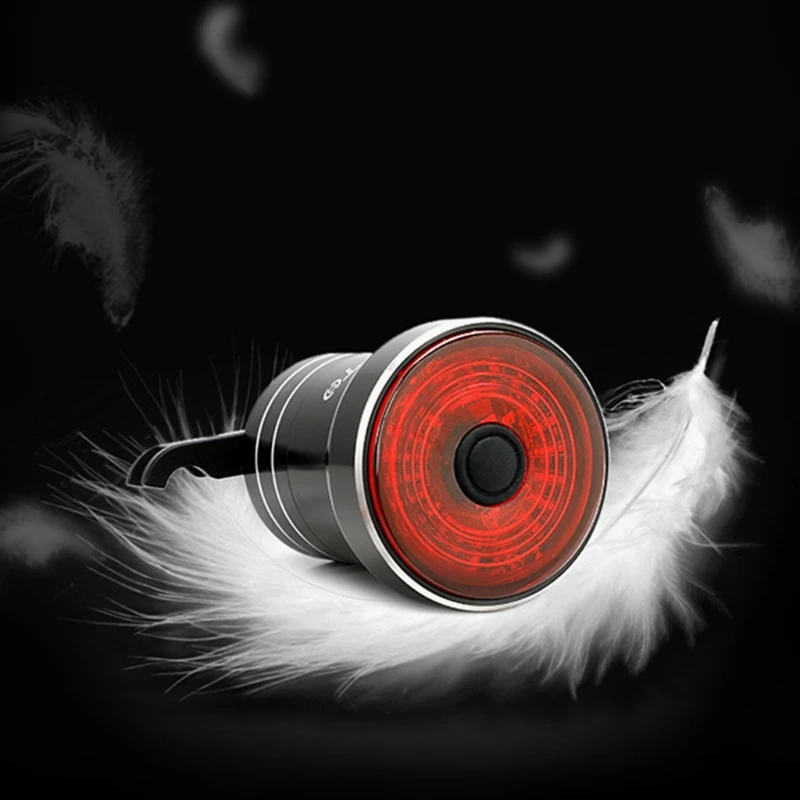 

Bicycle Brake Sensor Aluminum Alloy Tail Light Waterproof Cycling USB Rechargeable Safety Warning Lamp 100 Lumen Taillight