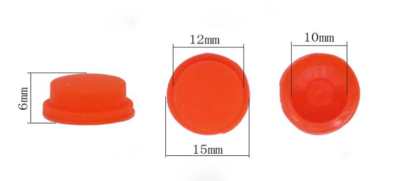 12mmX6mm 20 шт. хвост водонепроницаемый переключатель кнопка резиновая Кнопка Светодиодный заряд блики фонарик переключатель аксессуары уплотнение резиновая крышка - Цвет: 12mmX6mm