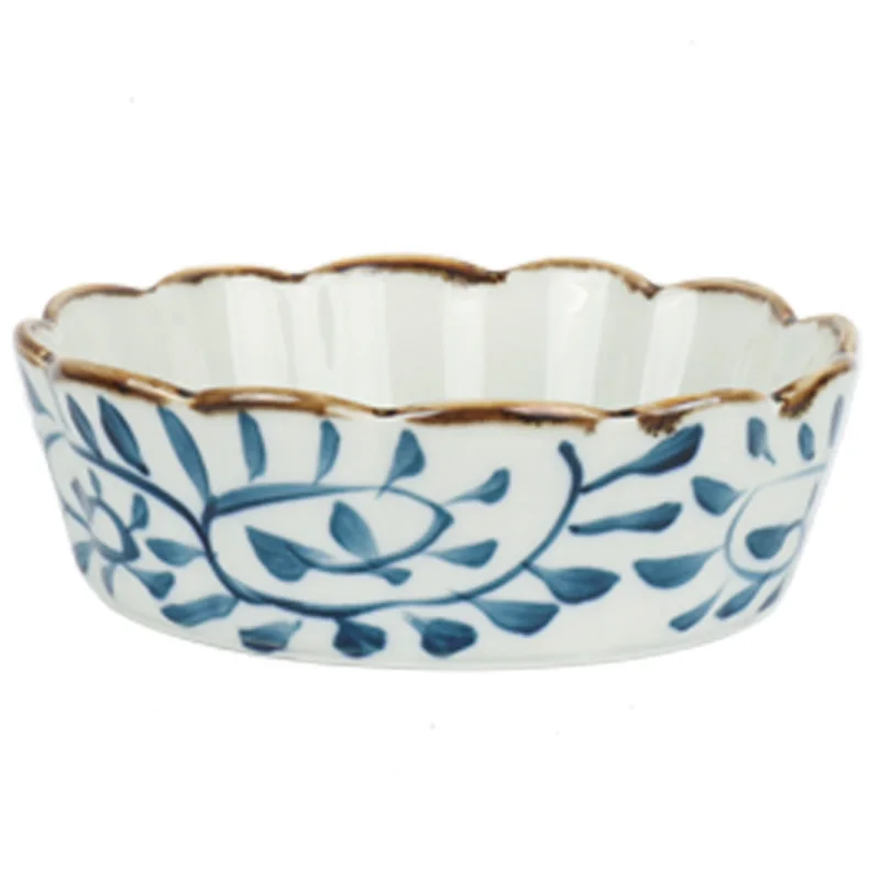 Посуда в японском стиле керамическая чаша для фруктов и салата ручной росписи