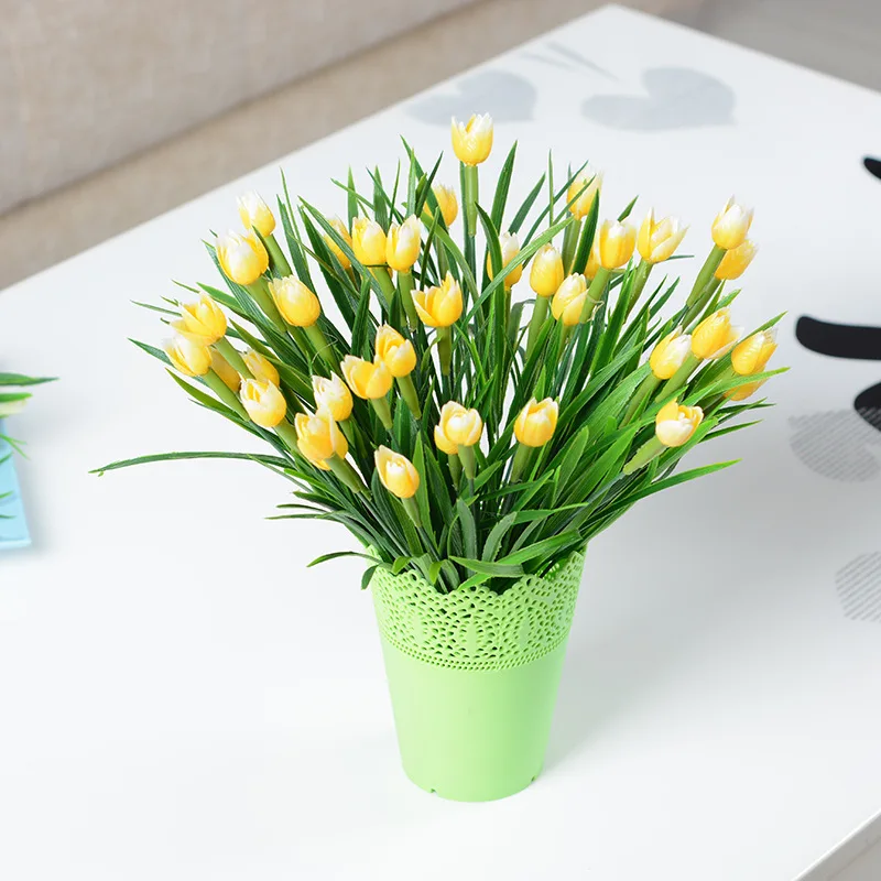 7 головок Искусственные тюльпаны цветы Декор Лаванда цвета PE Роза орех и хвост