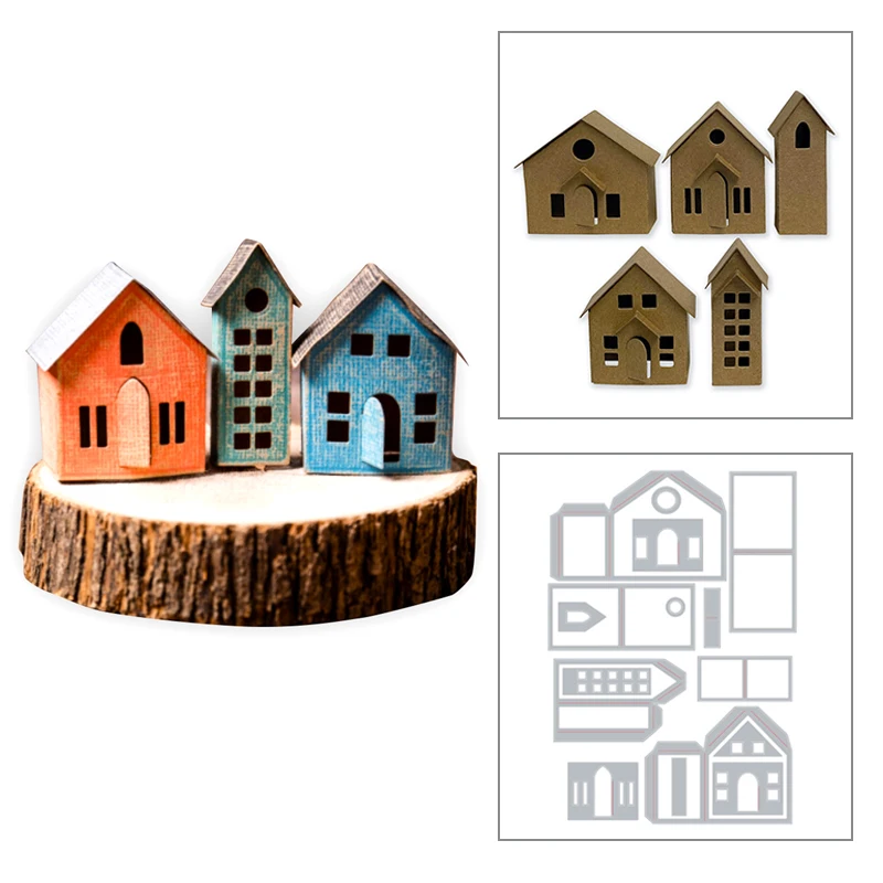 2020 new 3d handmade house metal cutting dies and christmas diy die cut scrapbooking for crafts paper box making no stamps sets free global shipping