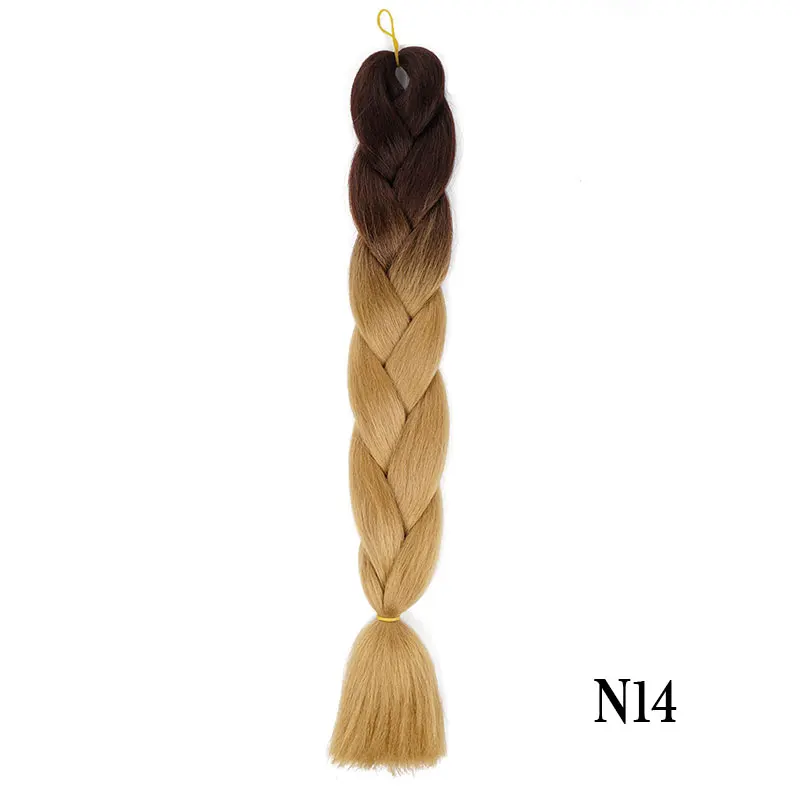 Beyond beauty Ombre Jumbo косички синтетические косички волосы крючком 100 цветов доступны 100 г наращивание волос - Цвет: Кофейный коричневый/24#