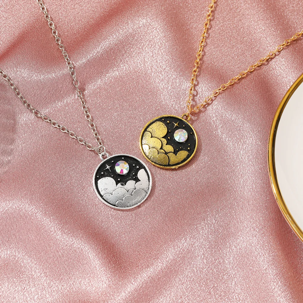 ZYZQ новые подарки на Хэллоуин украшения Ретро ночное небо круглый кулон ожерелье