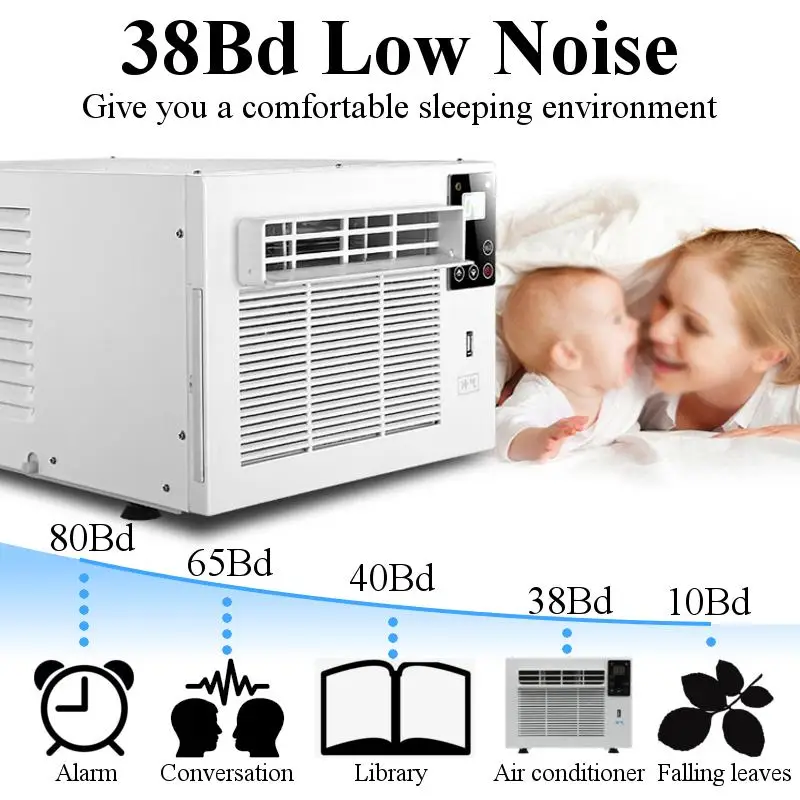 

1100W Desktop air conditioner 220VAC Cold/Heat dual use 24-hour timer With remote control LED control