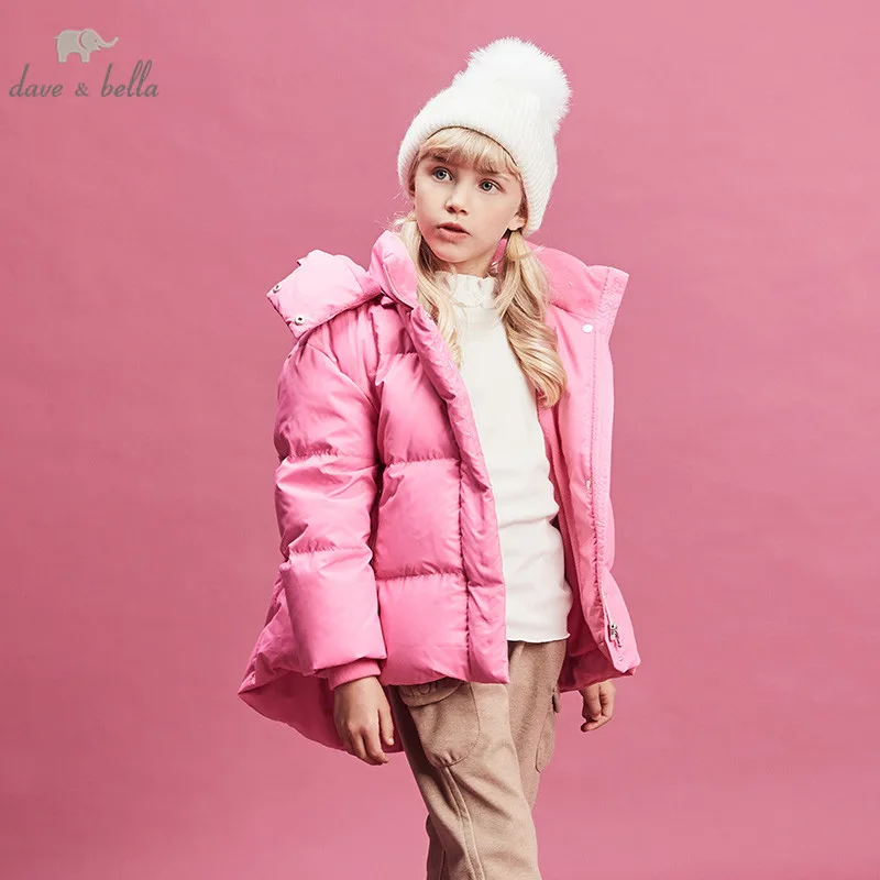 DBK11183 dave bella Детский пуховик для девочек зимняя детская верхняя одежда на 90% белом