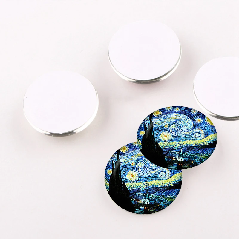 5 шт./лот Ван Гог Картина маслом круглая 25 мм стеклянный кабошон ювелирные изделия
