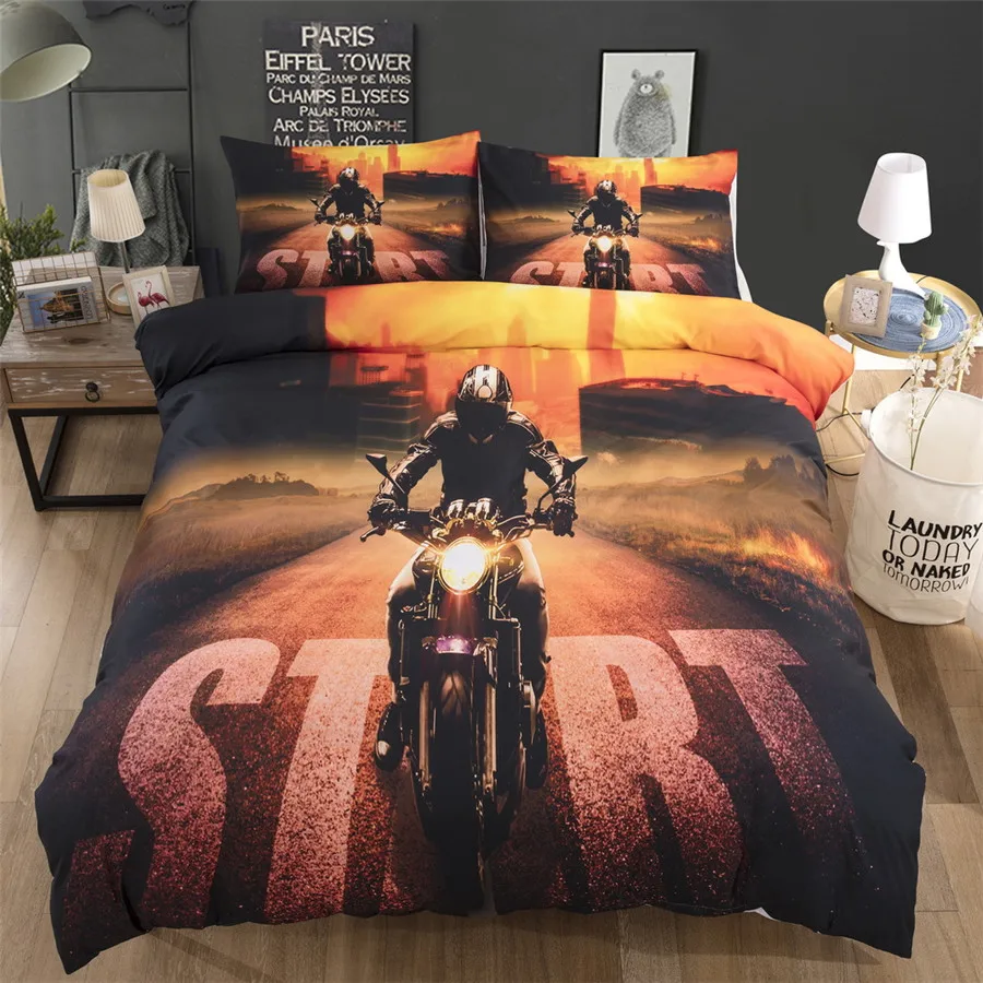 

rush motors classic game duvet cover set king queen double full twin single size bed linen set