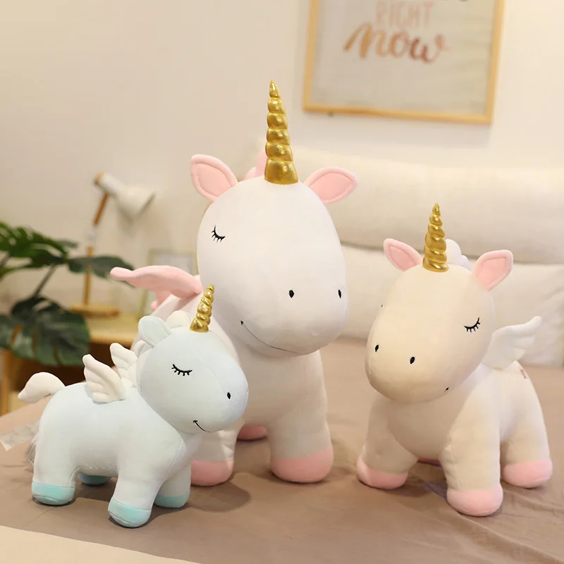 Unicorn Stuffed Dolls Cute Soft Unicornio Plush Toys Licorne Girl Plushies Toy Room Decorative Pillows for Kids Birthday Gifts