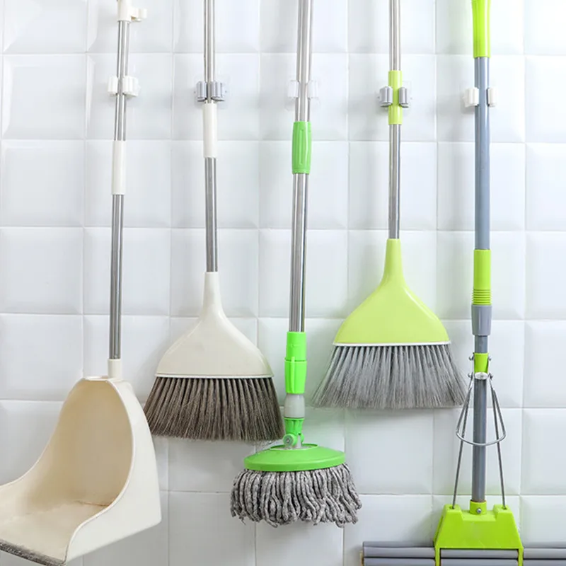 

Multifunctional Kitchen Accessories SelfAdhesive Mop Rack Seamless Stickers Kitchen Brush Broom Rack Bathroom Wall Mounted Hooks