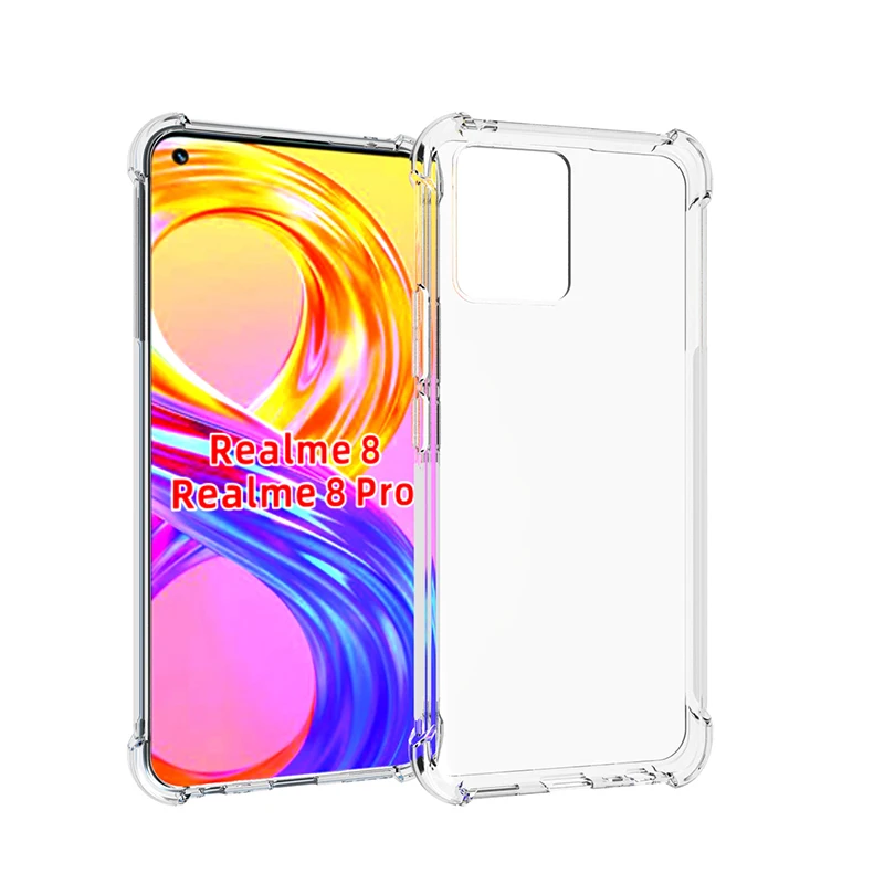 on realme 8pro transparent case for oppo realme 8 pro cover realme8pro luxury silicone clear shockproof phone back coque shell free global shipping