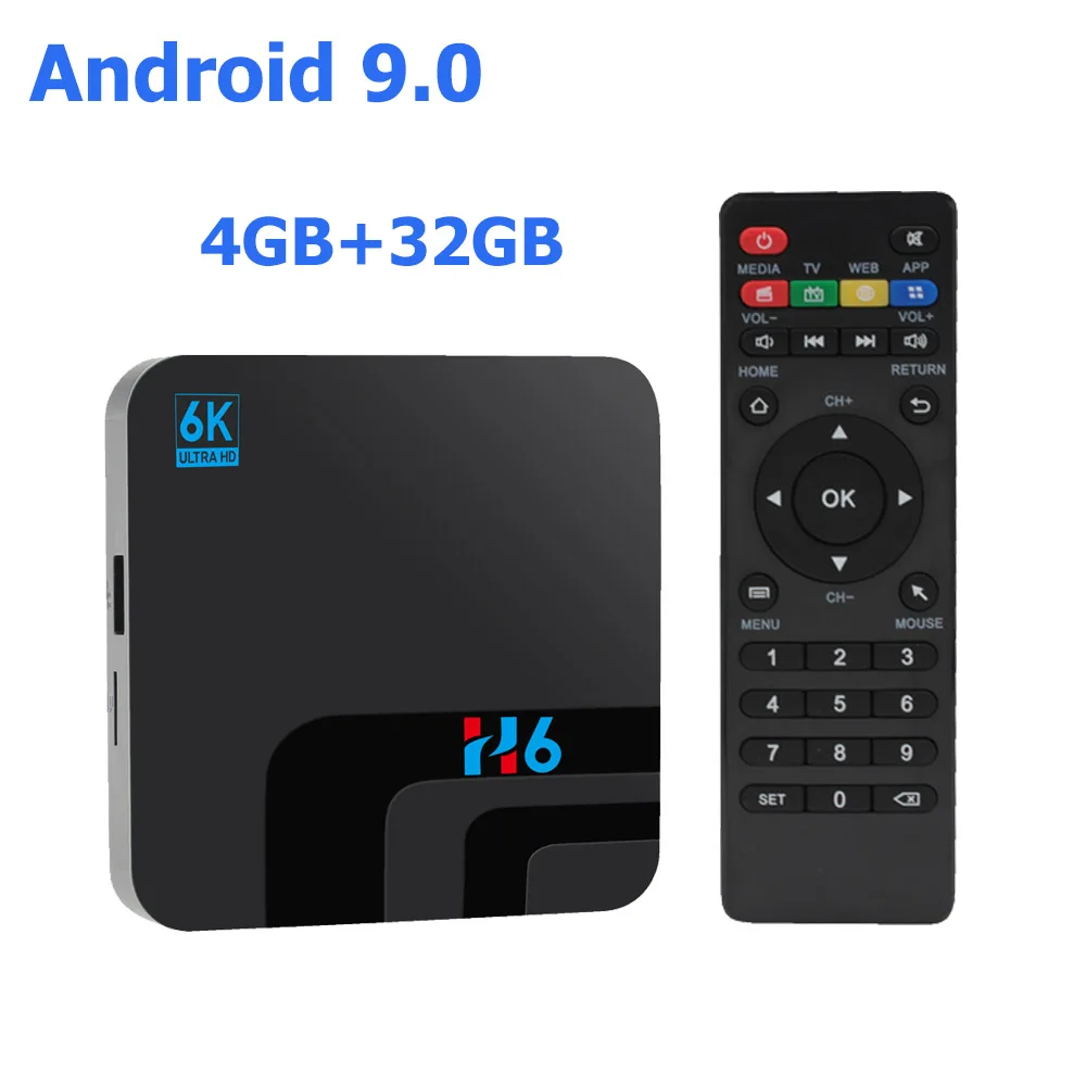 4G 32G Q плюс Смарт ТВ BOX Android 9,0 H6 Quadcore Cortex-A53 4G+ 32G 2,4G WI-FI 6 K H.265 USB 3,0 Neftflix Google Декодер каналов кабельного телевидения - Цвет: 4G 32G