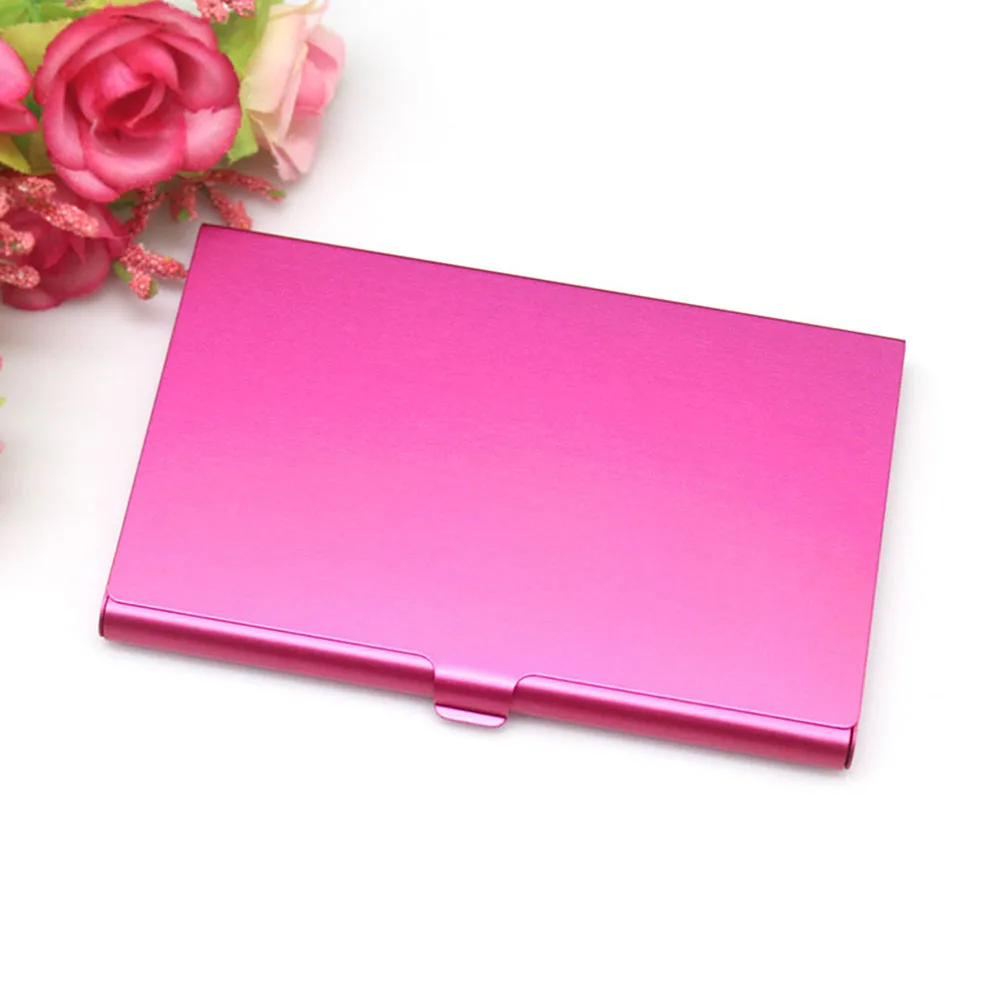 

Women Men Office Organizer Smooth ID Holders Solid Durable Portable Aluminum Alloy Anodized Storage Business Card Case
