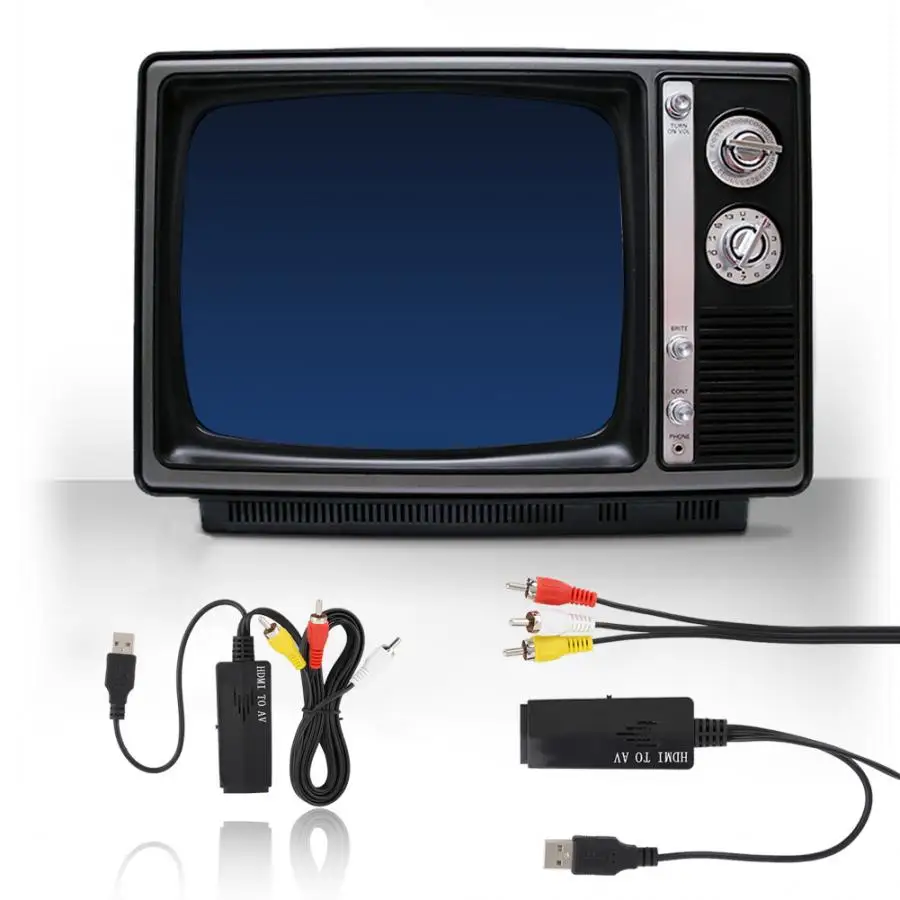 HD HDMI в AV видеоконвертер телеприставка к старому ТВ с кабелем 1 м для DVD/кабельной