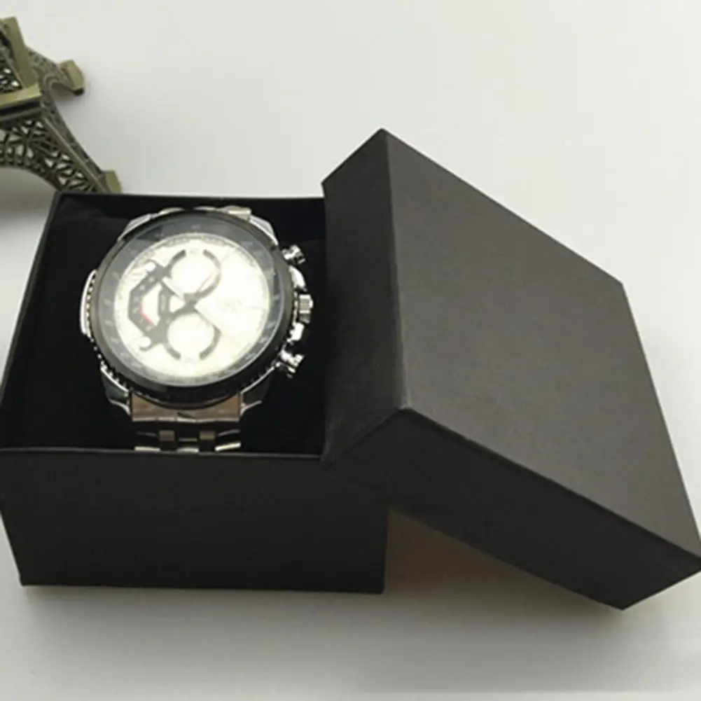 Подарочная коробка для ювелирных изделий колец ожерелья однотонная квадратная