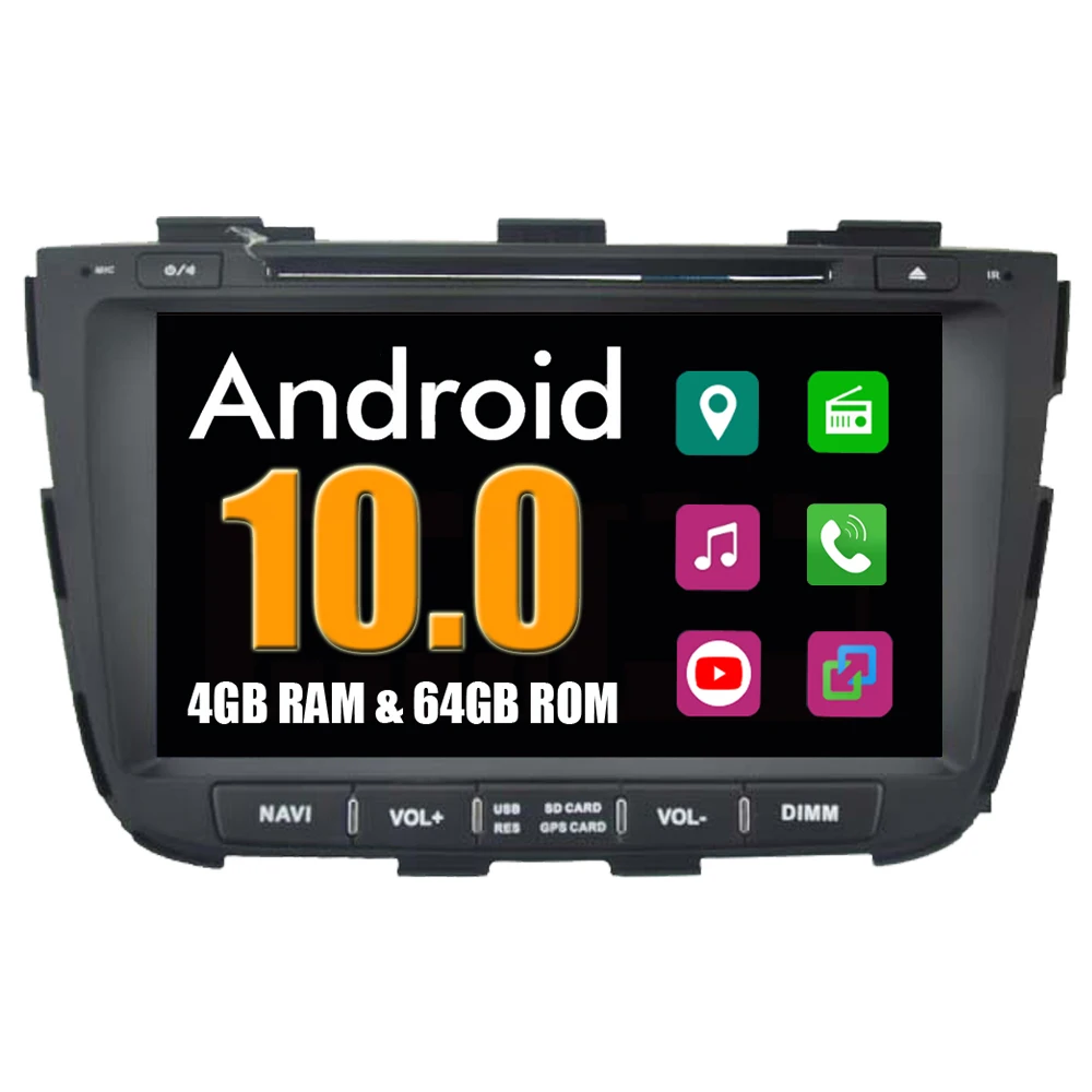 Автомобильный DVD плеер RoverOne для Kia Sorento 2013 2014 Android 10 4G + 64G авторадио радио стерео GPS
