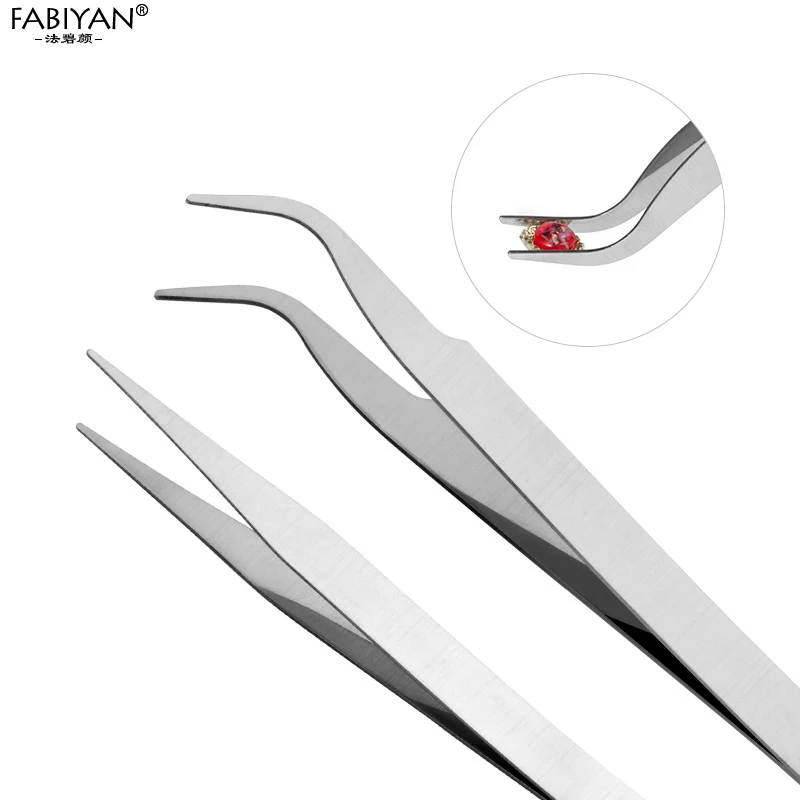 4 шт. щипцы для стрижки щипцов антимагнитные изогнутые прямые стразы из