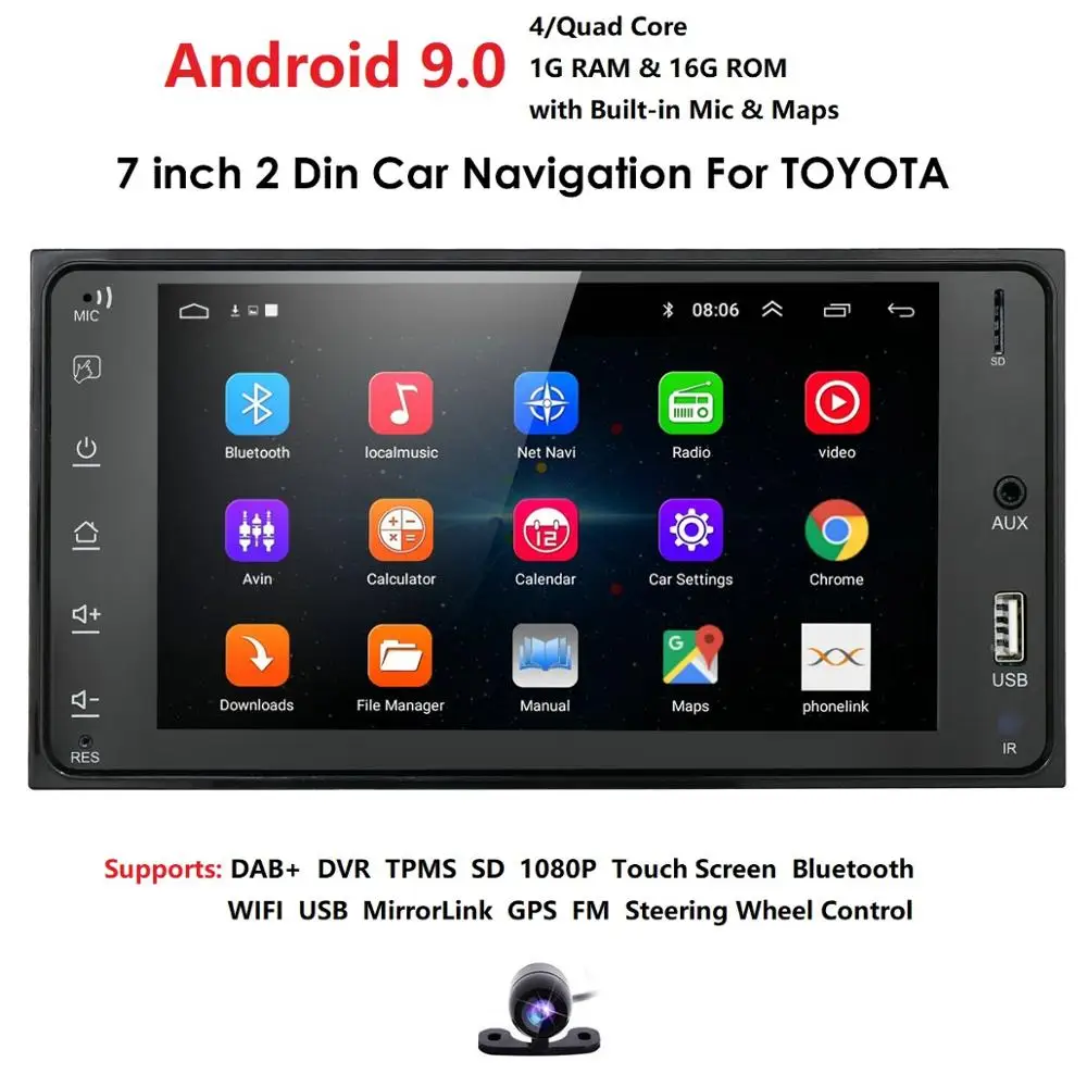 Hizpo Android 6 2 дюймов для Toyota Corolla Prado 4RUNNER Hilux FJ Cruiser Tundra Echo gps RAV4 Автомобильная Bluetooth