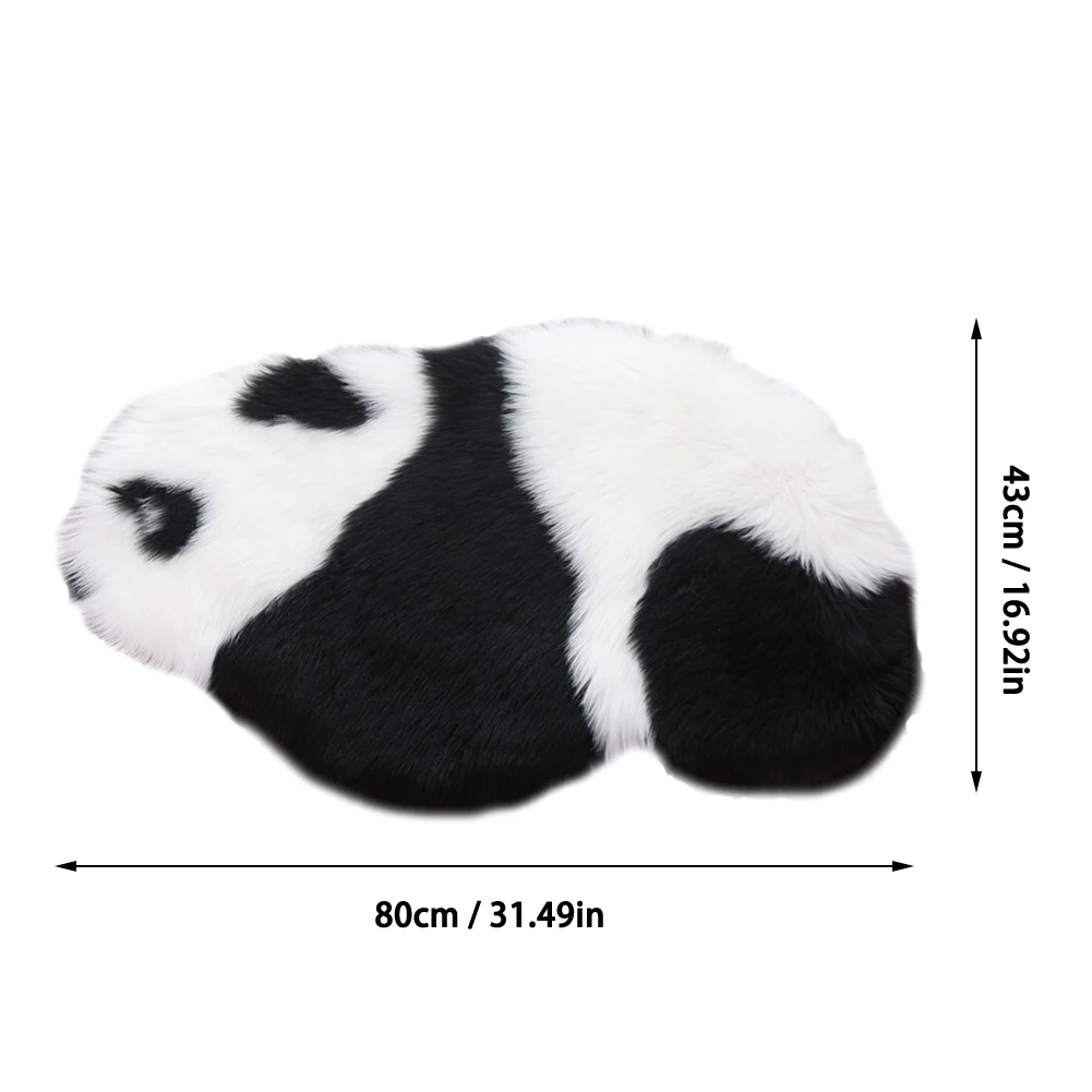 Милый черно белый коврик с пандой рисунком из мультфильма пушистый ковер для