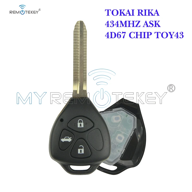 Пульт дистанционного управления Remtekey с 3 кнопками toy43 blade 434 МГц чипом 4D67 для Toyota
