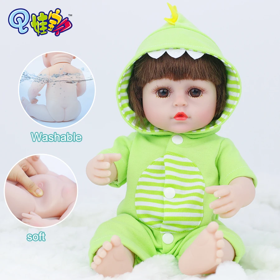 38 см милый динозавр детская игрушка Reborn Baby Doll полностью виниловая имитация будет