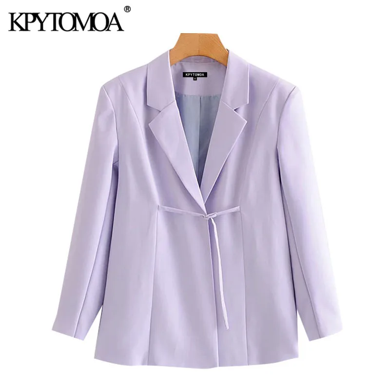 Женский однотонный Блейзер KPYTOMOA винтажный пиджак с отложным воротником и