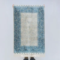 yilong 2 5x4 tabriz silk carpet light blue vantage exquisite persian silk rug ywx201a