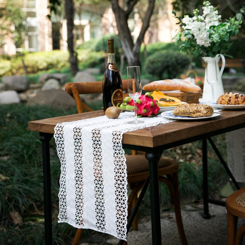 Настольная дорожка DUNXDECO украшение для свадебной вечеринки хлопковая кружевная