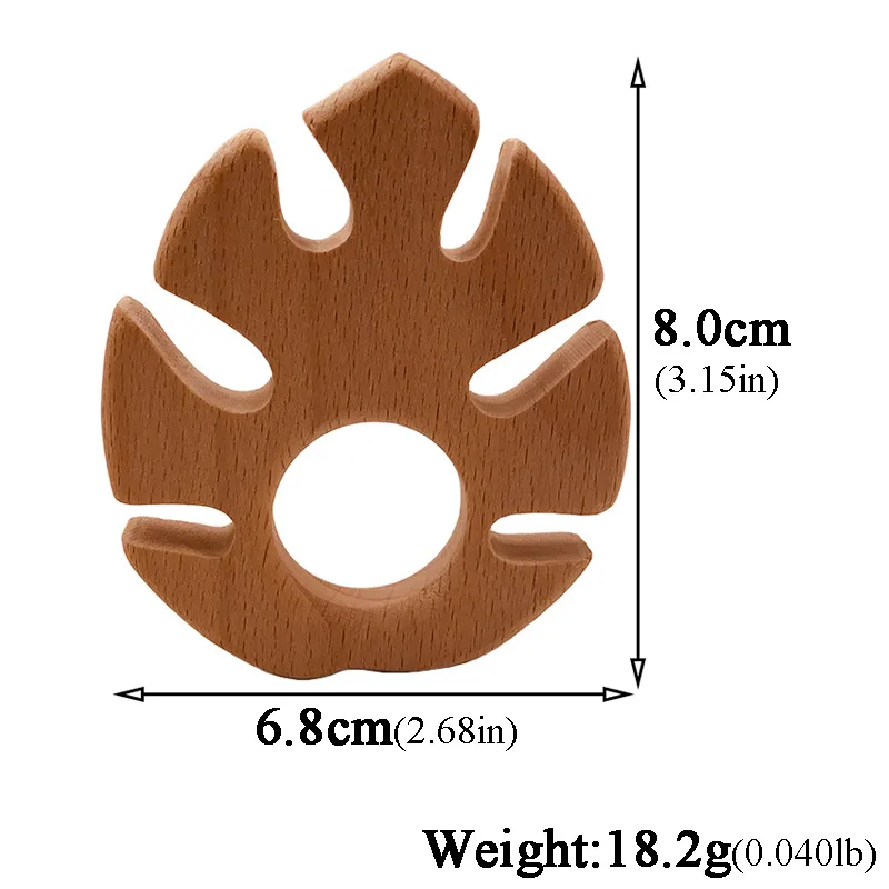 

1Pcs BPA FREE Natural Wood Teether Leaves Animal Shape Wooden Baby Teether Toy Safe Newborn Kids Teething Toys Baby Shower Gifts
