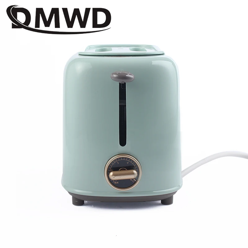 dmwd 2 slices electric stainless steel toaster automatic bread maker breakfast baking machine two slot toast sandwich grill oven free global shipping