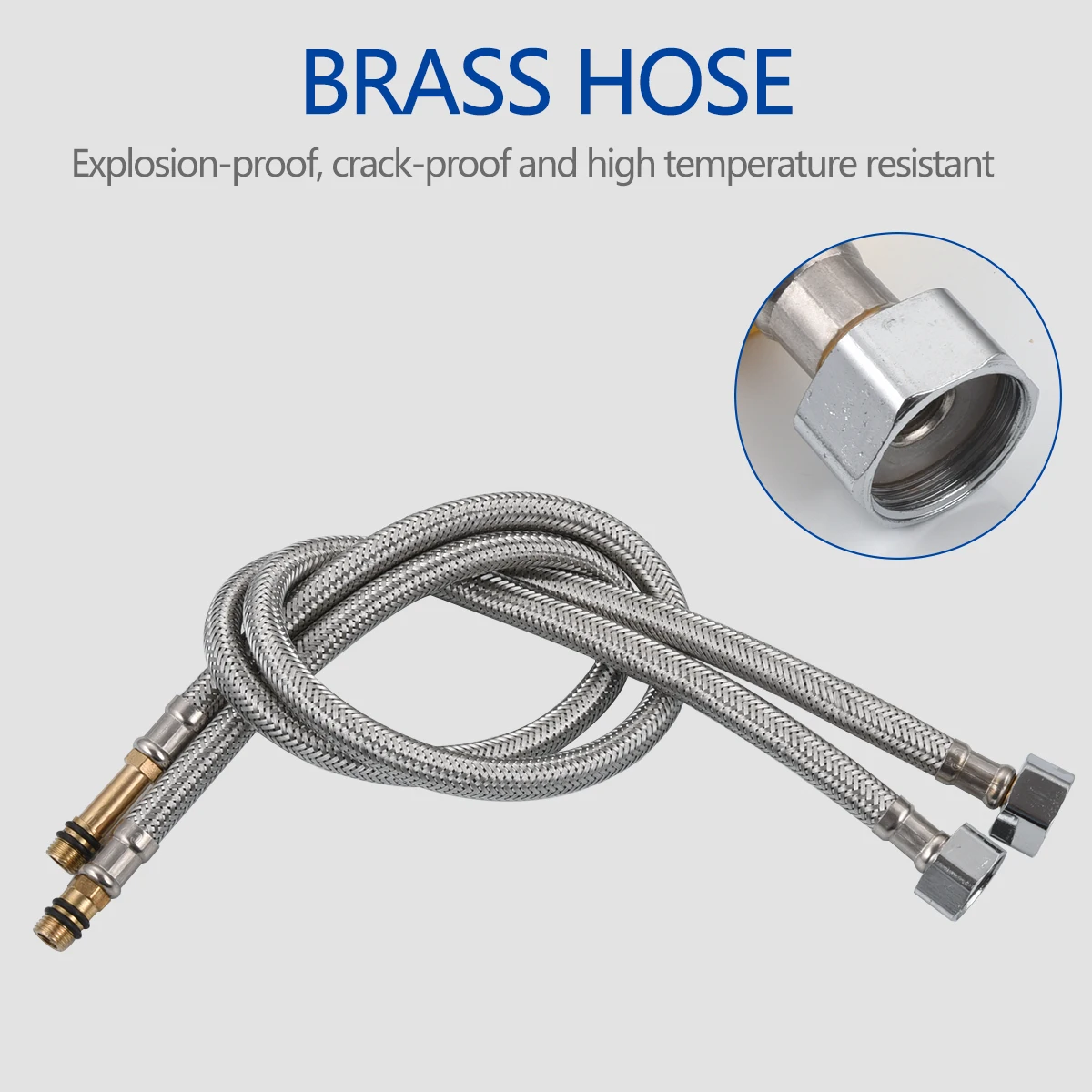 304 Нержавеющая сталь 80CM/60CM Подводка для крана с оплеткой для ванной комнаты, мойки и кухонного смесителя, свободного от свинца.