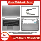Новый чехол для Samsung NP530U3C, NP530U3B, NP535U3C, NP535U3B, задняя крышка ЖК-дисплеяПередняя панельпетлиУпор для рукНижняя крышка, серебристый корпус