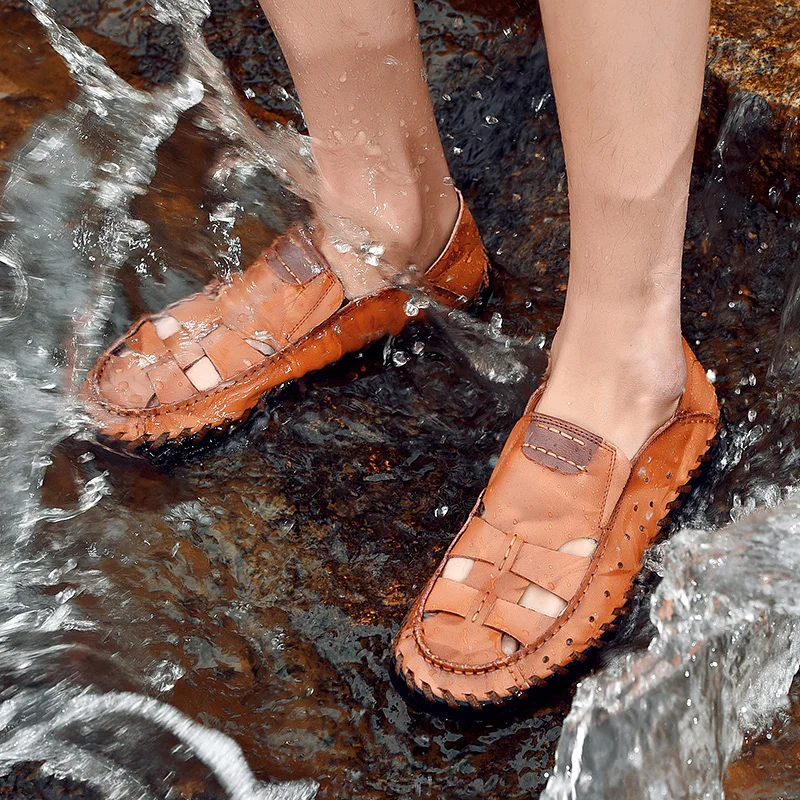 

Sandalias Deportivas Hombre Men Sandels Sandals Leather Beach Men's Fashion Sandali Uomo Sandalen Herren Summer Shoes