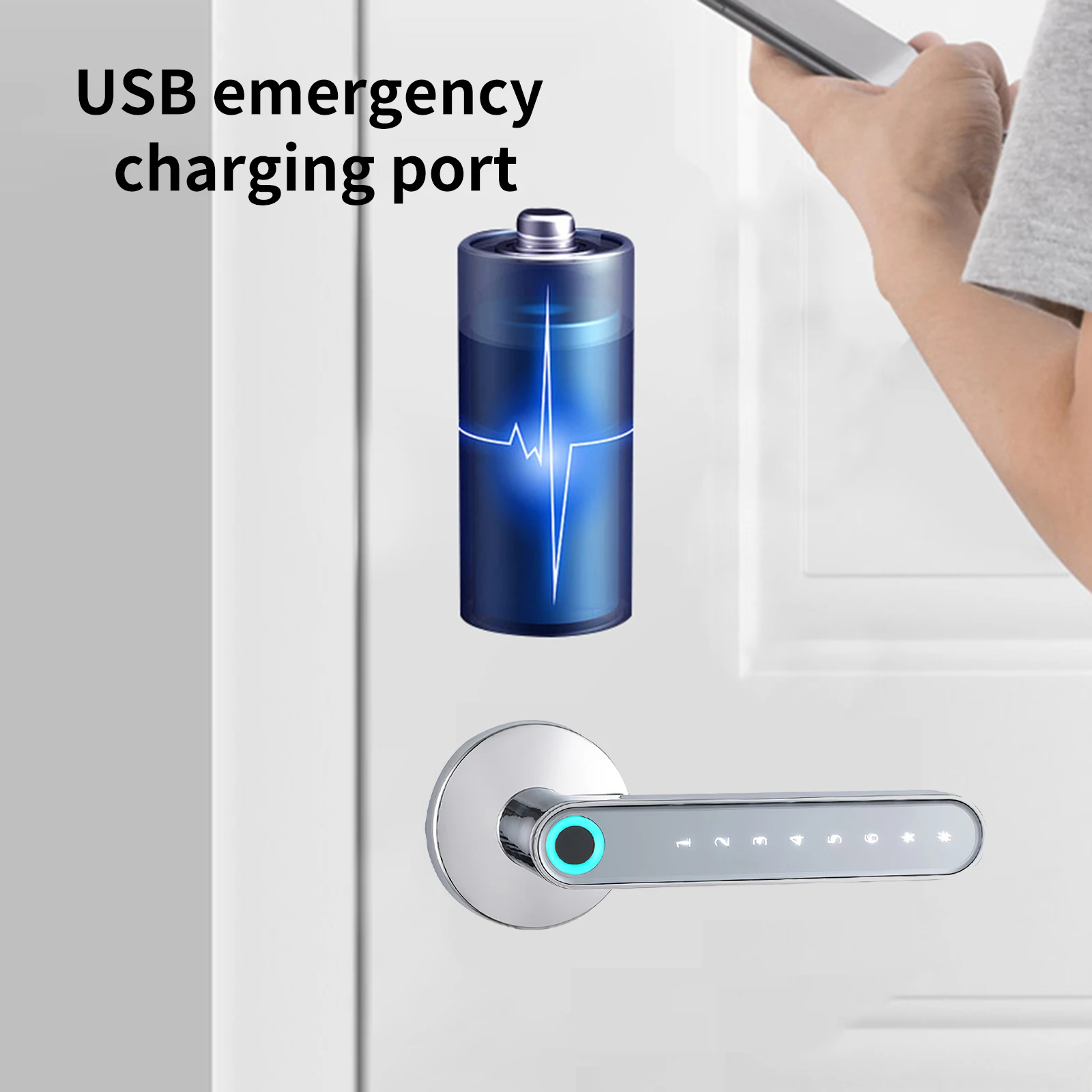 

Fingerprint Door Lock Smart Bluetooth Password Handle Lock APP Unlock Keyless Entry Intelligent Door Lock for Home Hotel Office