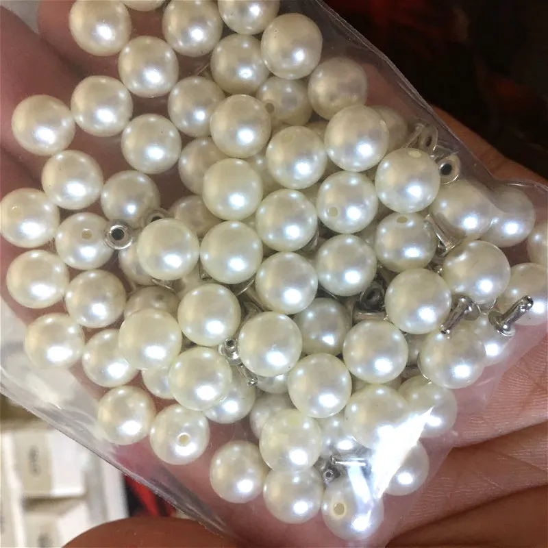 100 шт 6 мм белые черные жемчужные заклепки с круглым носком акриловые заклепочные