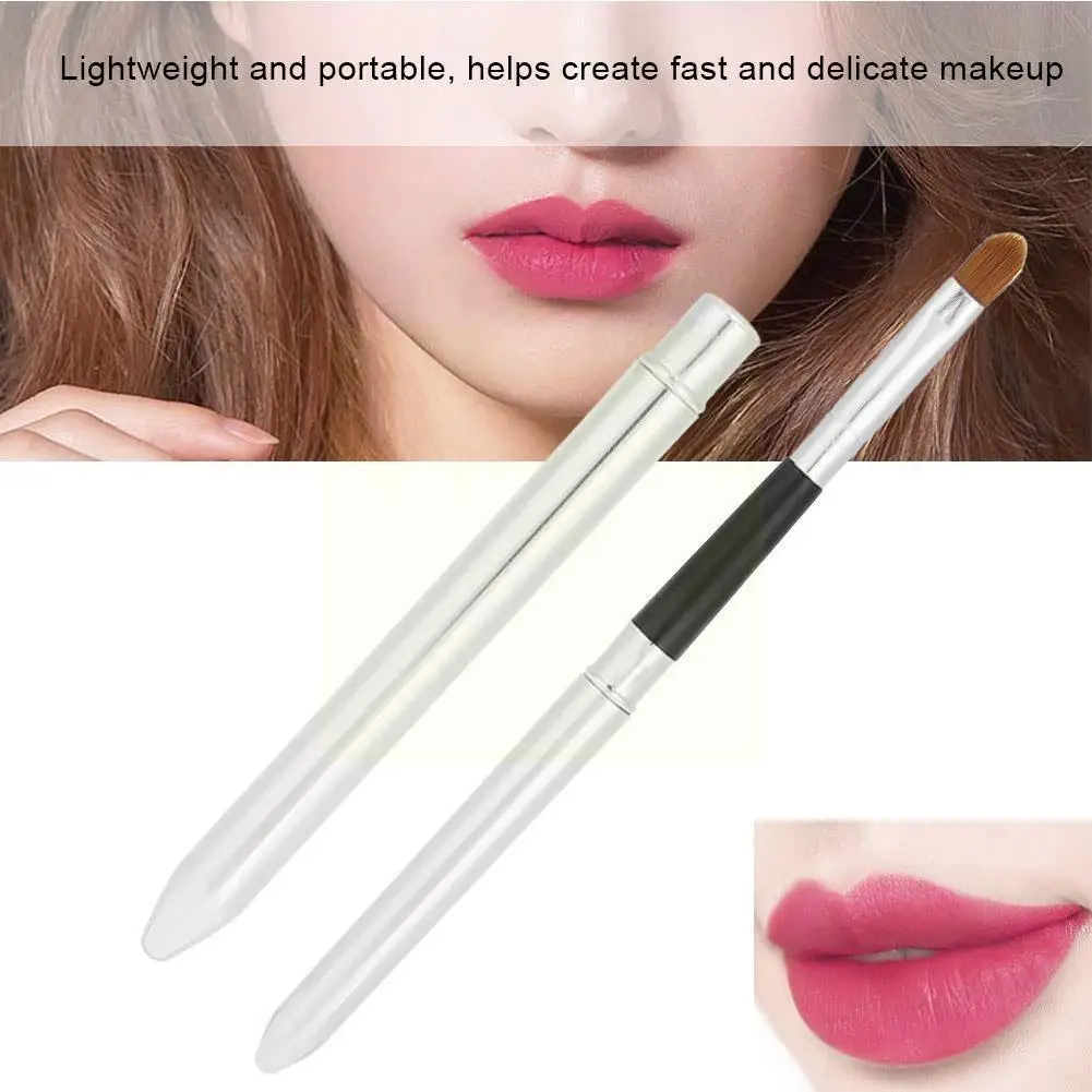 

Lip Brush Metal Handl Lip Gloss Makeup Brush Portable Lipstick Retractable Brush Adjustable Liner Lip Gold/silver/black Cos S0f0
