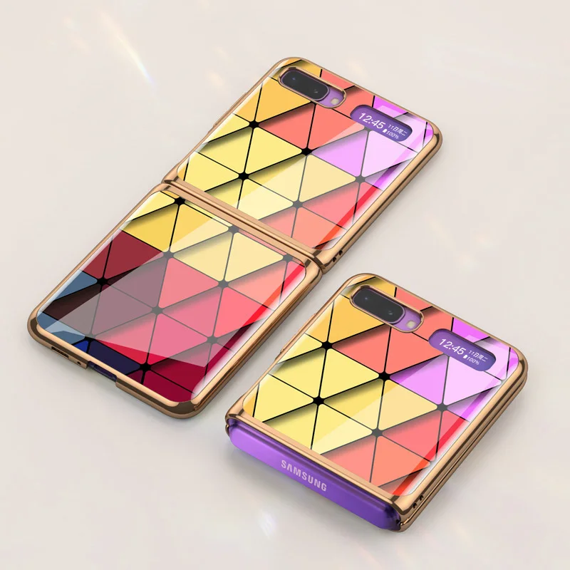 

Мраморный складной чехол из закаленного стекла для Samsung Galaxy Z Flip 2020, чехол для телефона Samsung Z Flip Galaxy Zflip, Ультратонкий чехол Coque