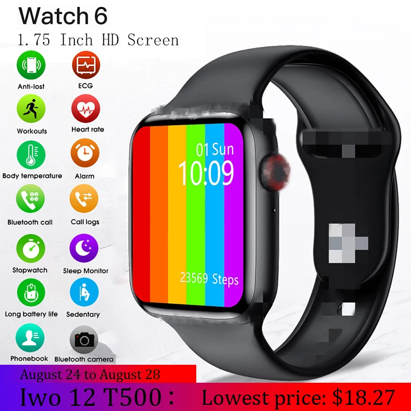 DZLST Смарт часы для мужчин и женщин Iwo 12 W26 T500 Andriod IOS серии 5 44 мм Bluetooth звонки
