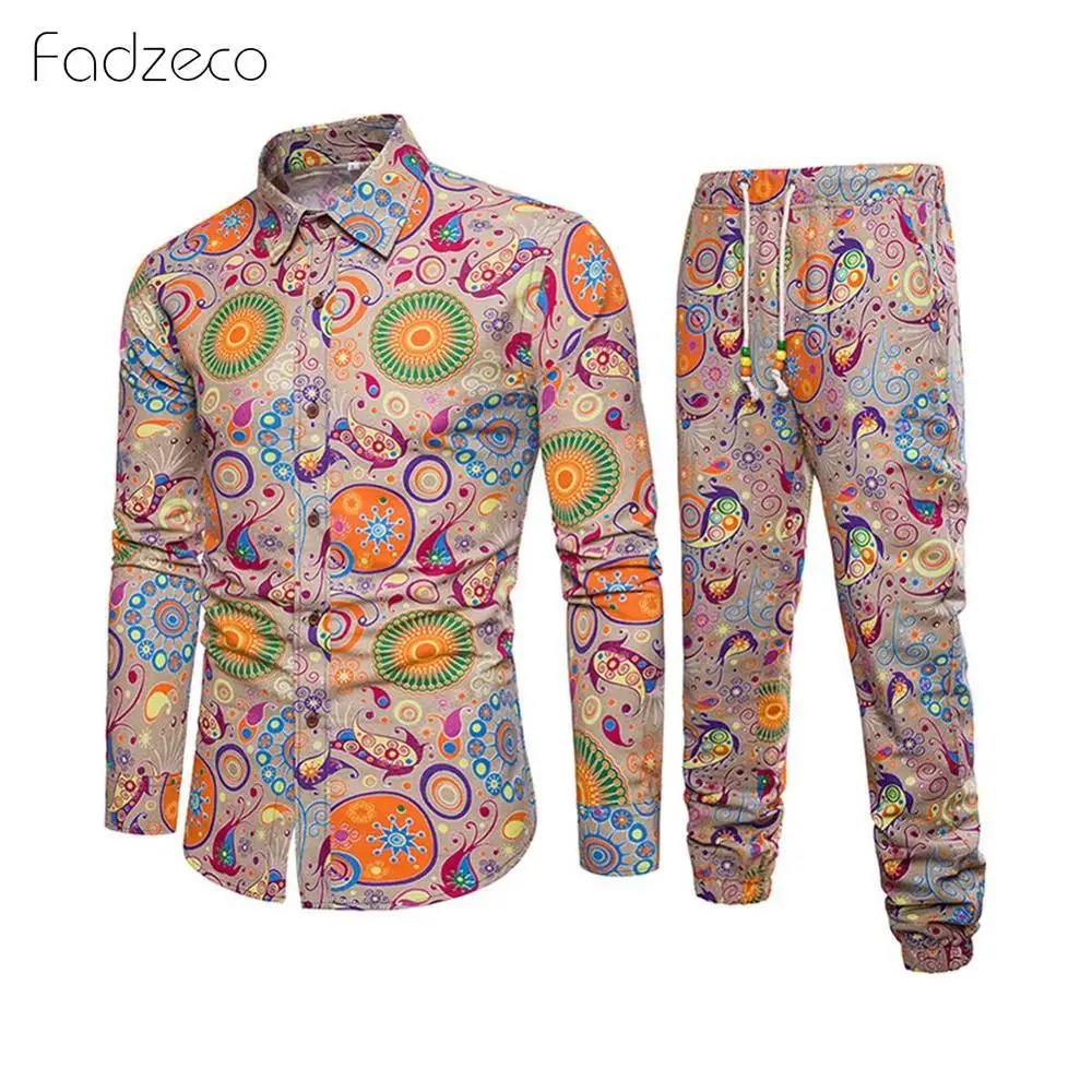 Fadzeco африканская мужская одежда Дашики мужские s топ брюки комплект из 2 предметов
