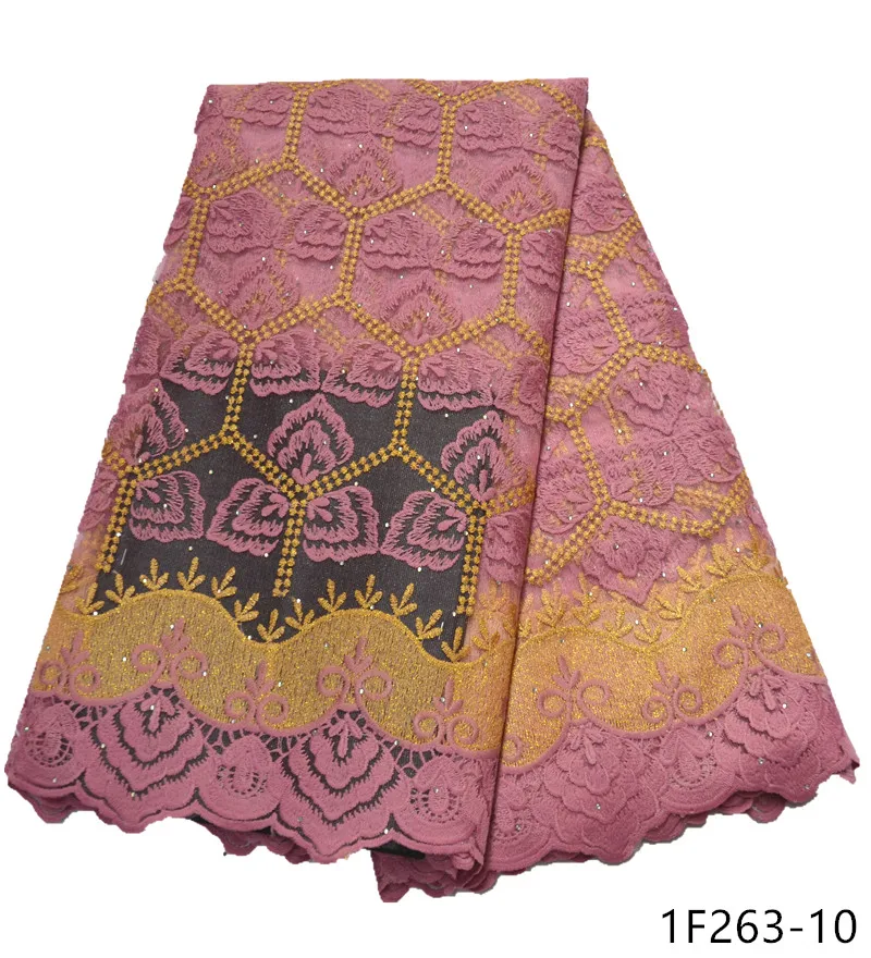 

African Embroidery Lace Fabric With Stones French Tulle Lace 5 Yards African Net Lace Fabric For African Guipure Dress 1F263