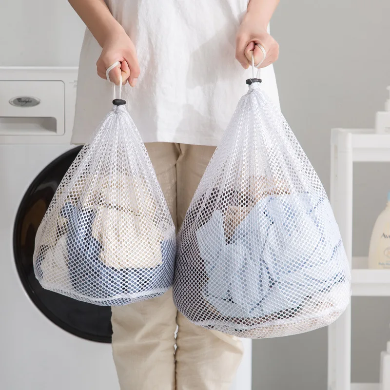 

Large Mesh Laundry Bag with Drawstring Durable Nylon Washing Bag for Storage Garments Lingerie 3 Sizes 2 Mesh In Stock