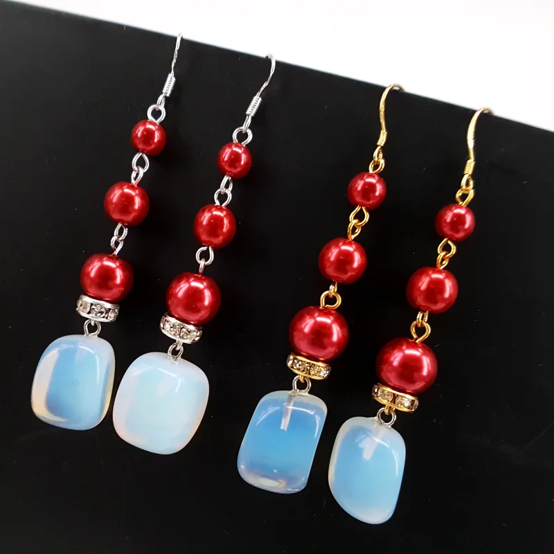 Женские Гламурные серьги с натуральными драгоценными камнями популярные