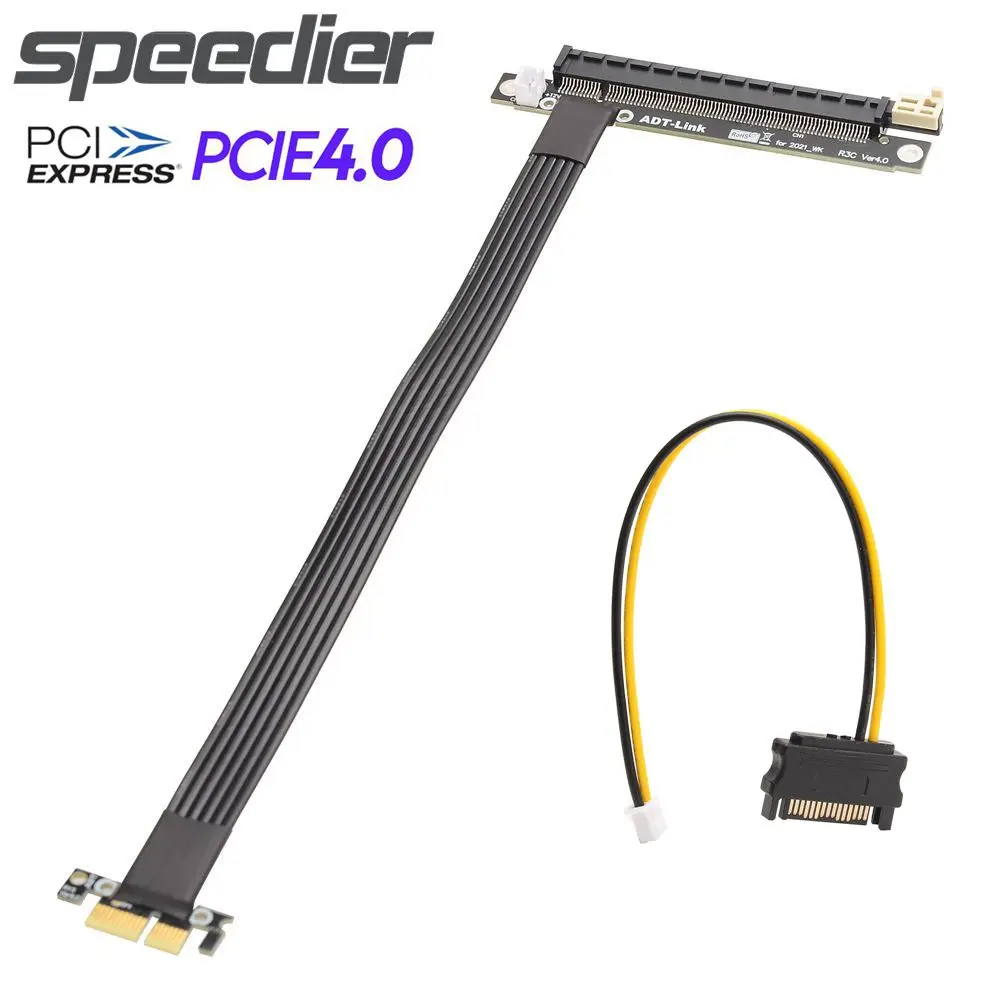 

Переходник для карты EMI Shield PCIE4.0 x16 до x1, адаптер для графической видеокарты, удлинитель кабеля для майнинга, Gen4 x1 x16 GPU