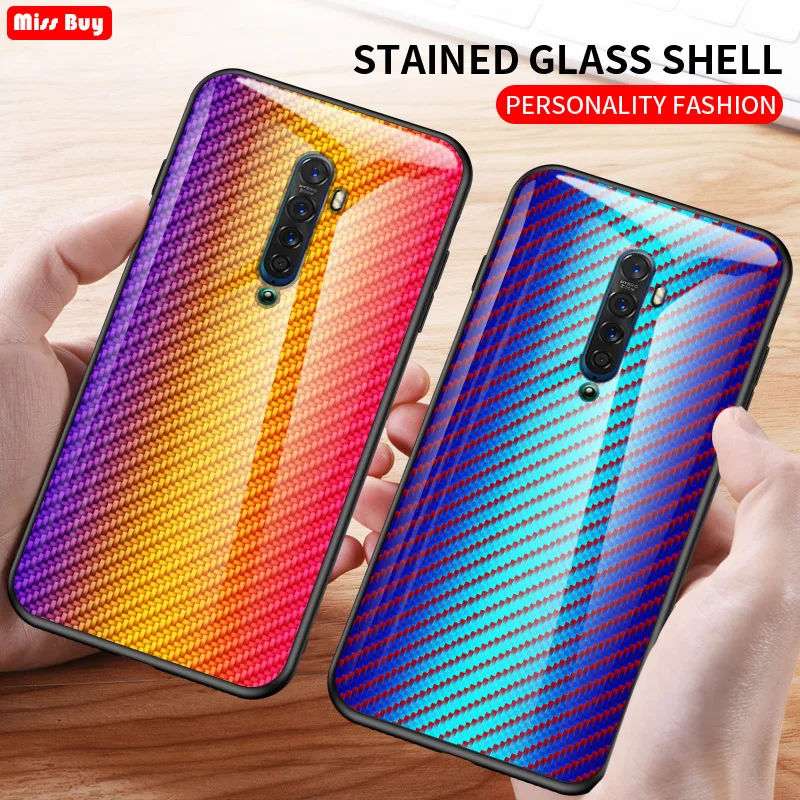 Роскошный чехол из углеродного волокна для OPPO Reno 2 Мягкий бампер закаленного