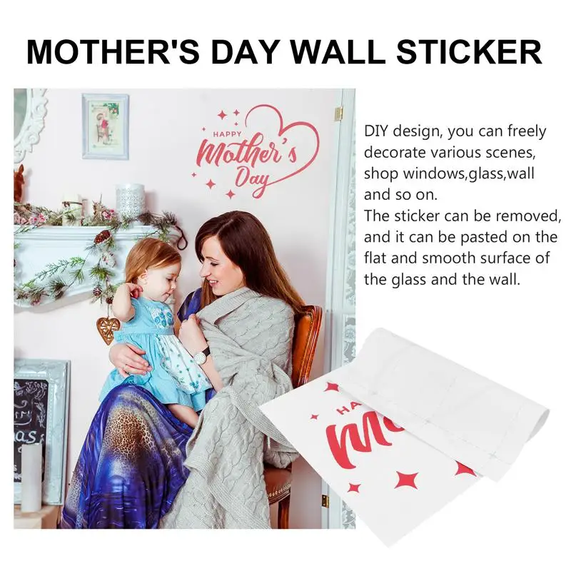 

1pc Wall Decal Self-adhesive Decal Mother's Day Wall Sticker for Festival Door Home